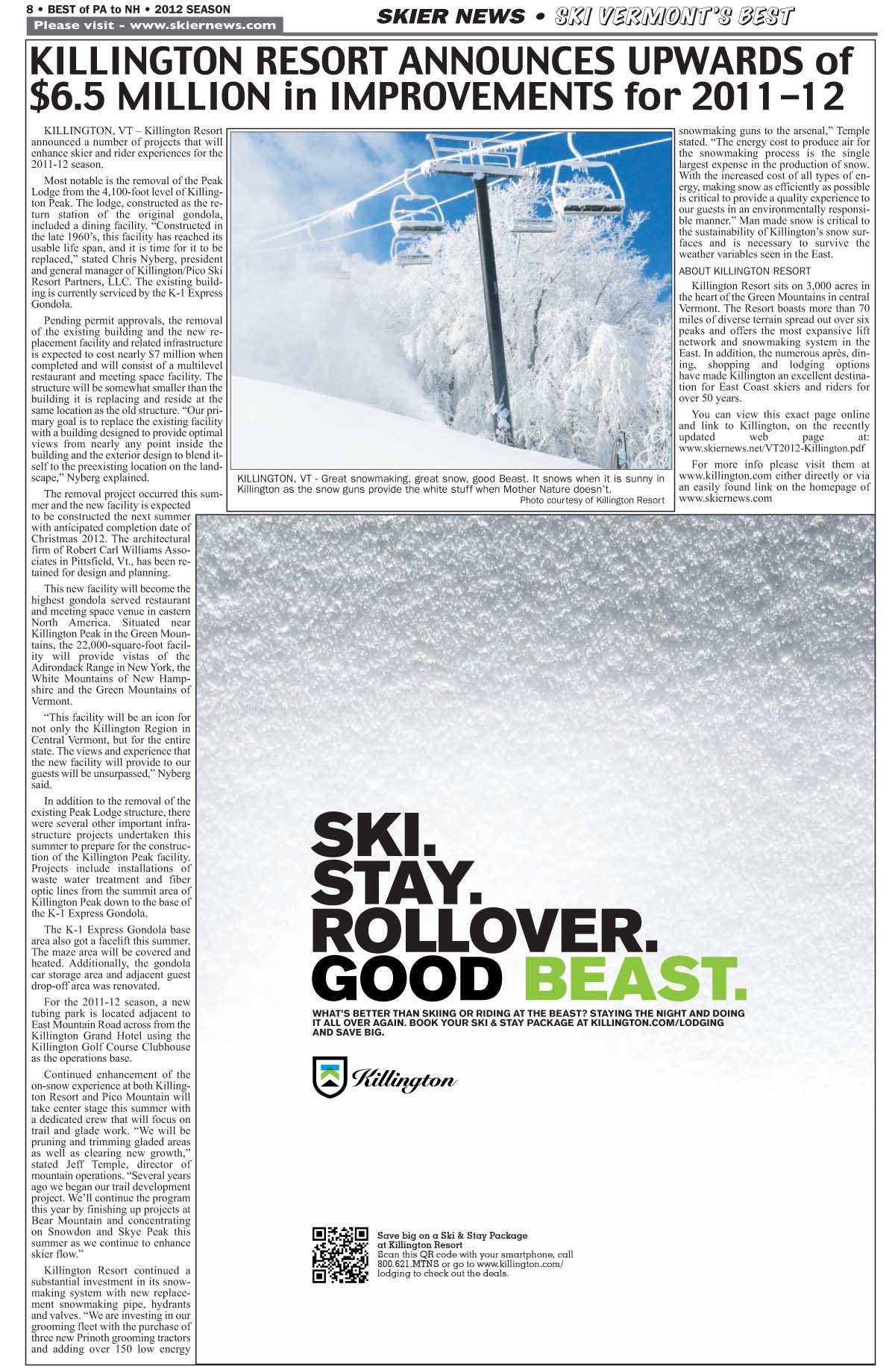 Killington Info for The Beast